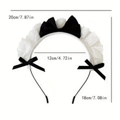 Lolita Maid Hair Hoop Bowknot Headband Cosplay Costume Hair Accessories