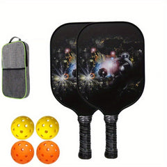 Portable Pickleball Paddle Set for Adults with 2 Rackets, 4 Balls, Bag