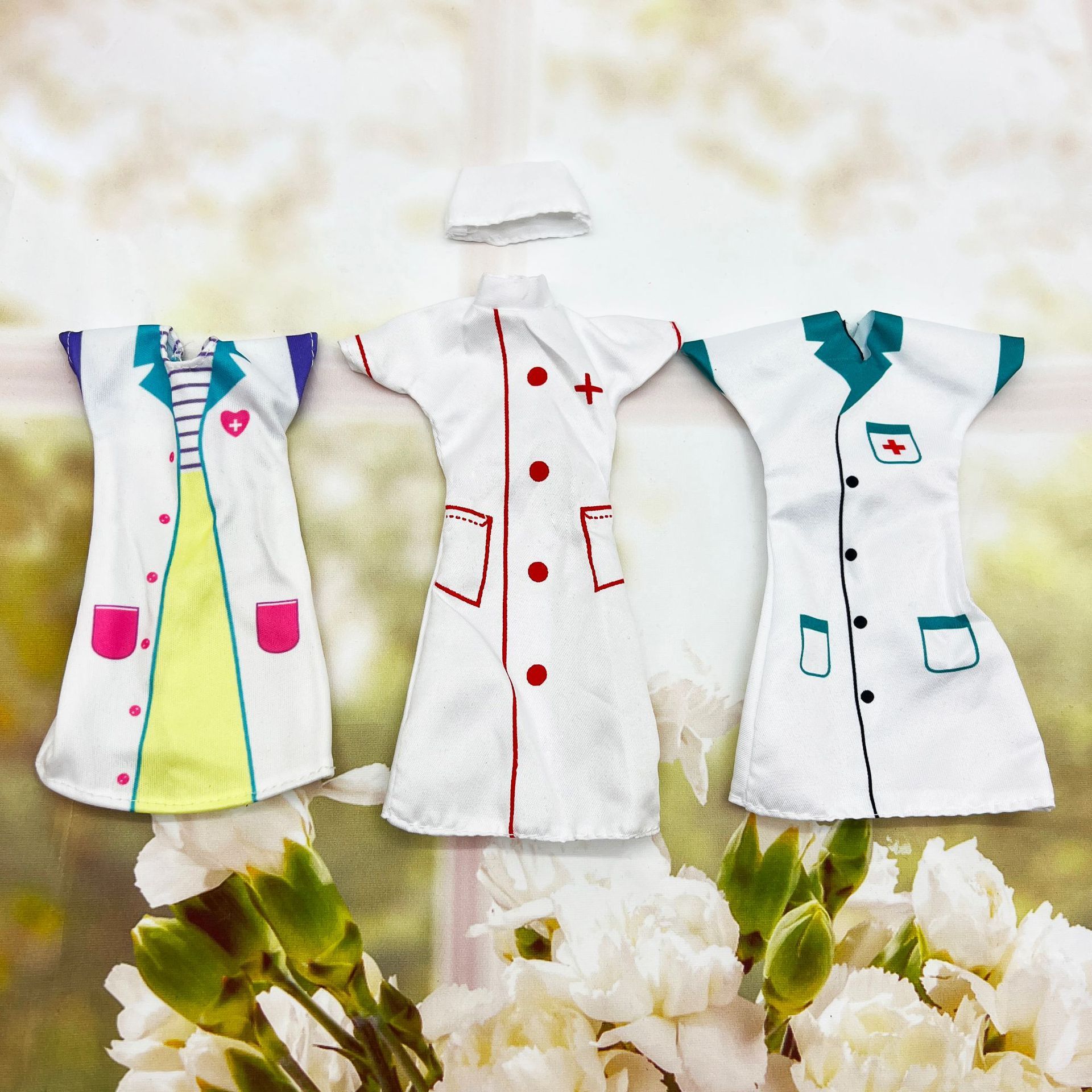 3pcs Mini Dollhouse Nurse Uniform Set for 11.5 inch Dolls