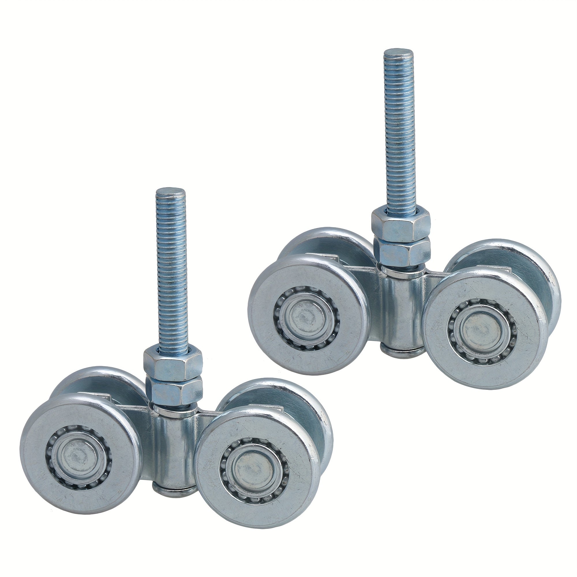 2pcs Steel Double Wheel Rail Hanging Trolley Barn Door Track Rollers