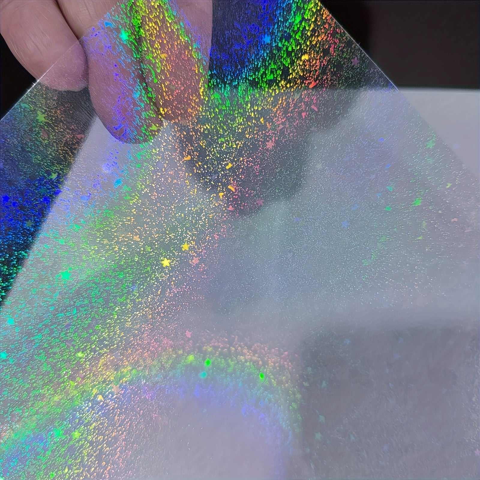50 Sheets Sand Star Holographic Sticker Sheets - Self Adhesive Vinyl Sti