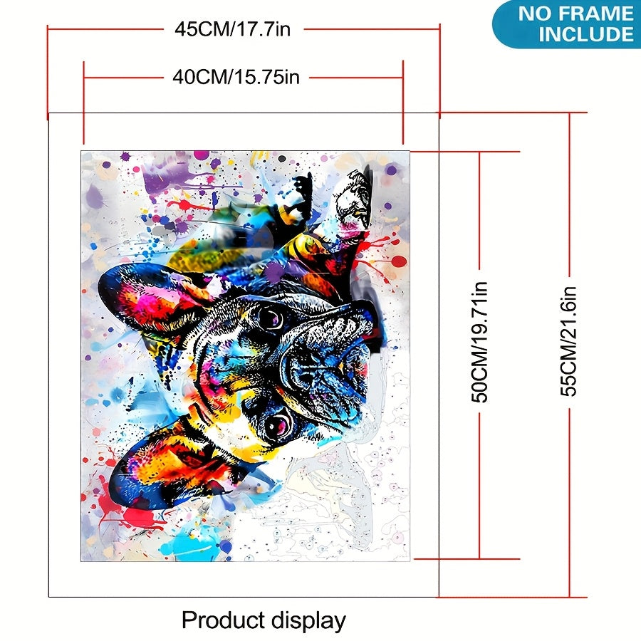 DIY Paint by Numbers French Bulldog Kit 39x50cm