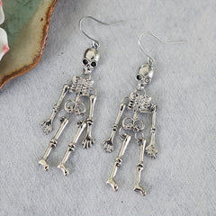 Retro Skeleton Drop Earrings Halloween Skull Body Earrings Gift
