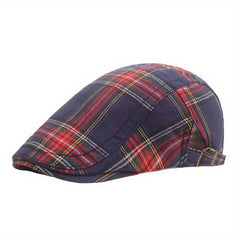 British Style Classic Plaid Vintage Beret Print Casual Cap
