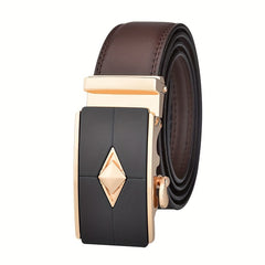 Men's Leather Belt Automatic Buckle Business Suit Waist Strap