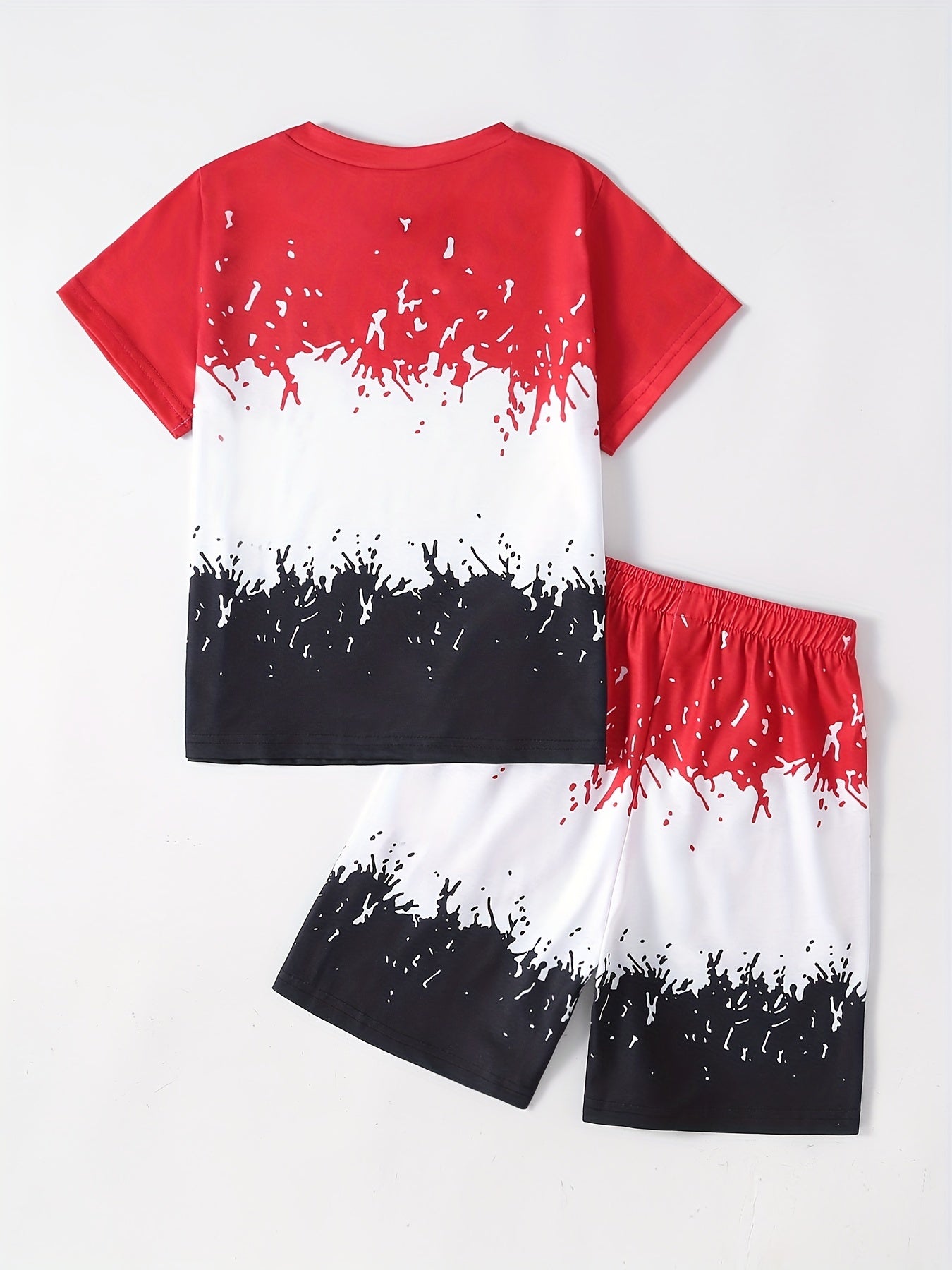 Boys Tie Dye Graphic T Shirt & Shorts Set Kids Summer Clothes