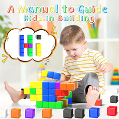 Magnetic Building Blocks Set 48 & 100pcs Small Cubes Sensory Educational Toys