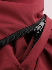 Waterproof Drawstring Hooded Jacket Men's Casual Zip Up Jacket