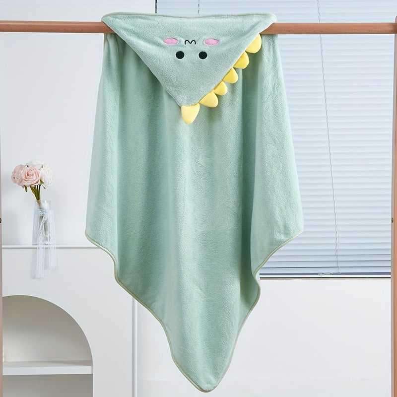 2 Pack Cartoon Animal Poncho Bathrobe Hooded Towel Wrap Absorbent Microfiber