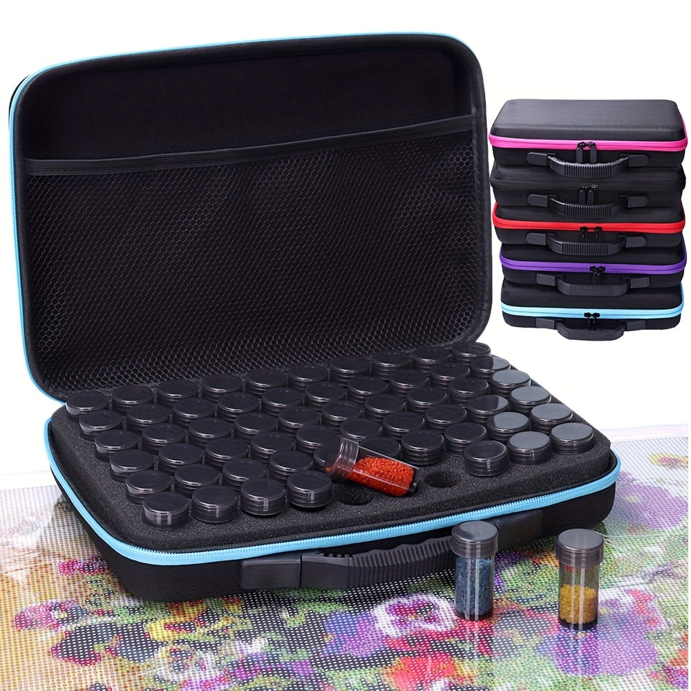 60 Bottles Diamond Painting Tool Storage Container with Carry Case