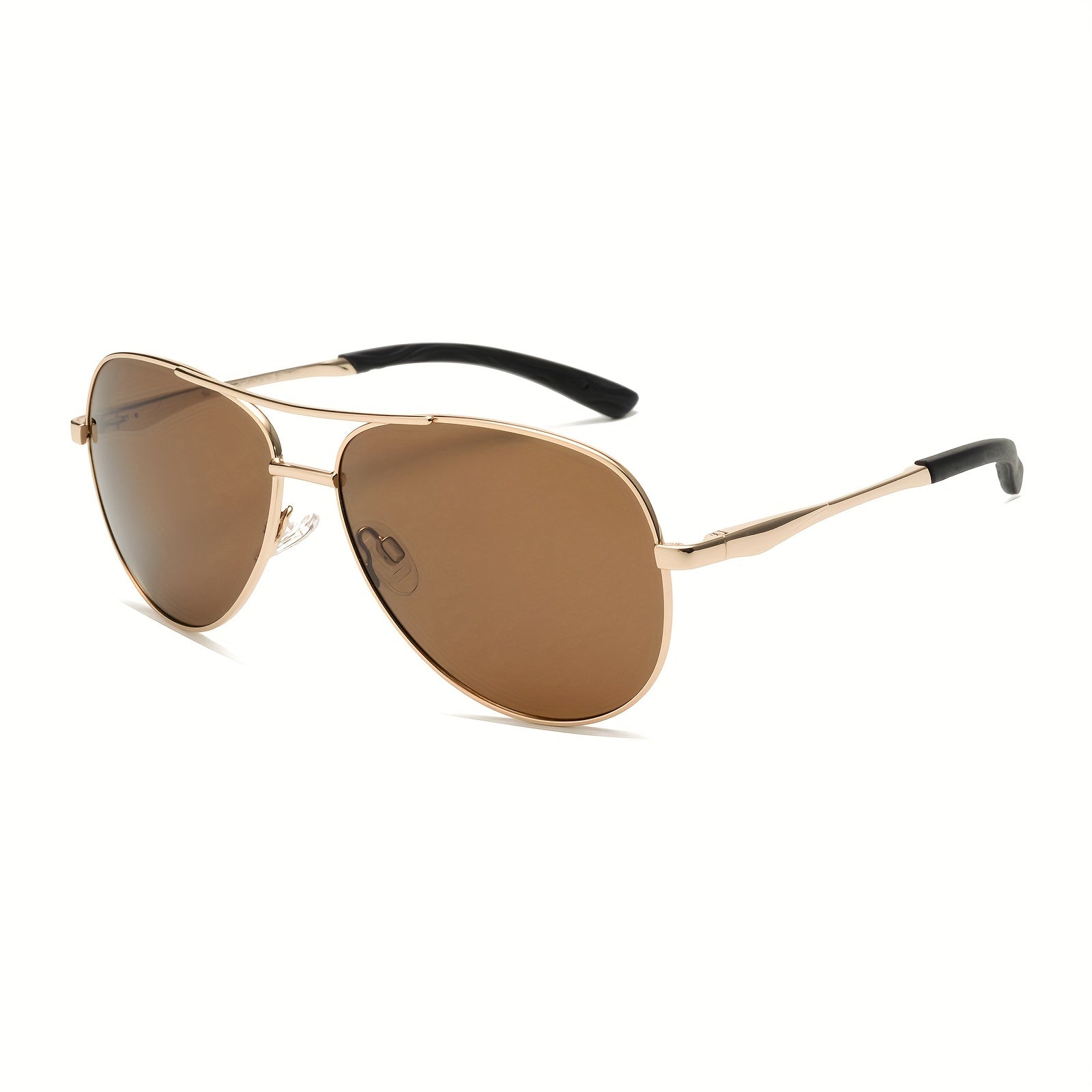 OUWEN Golden Frame Tea Lens Aviator Sunglasses for Men