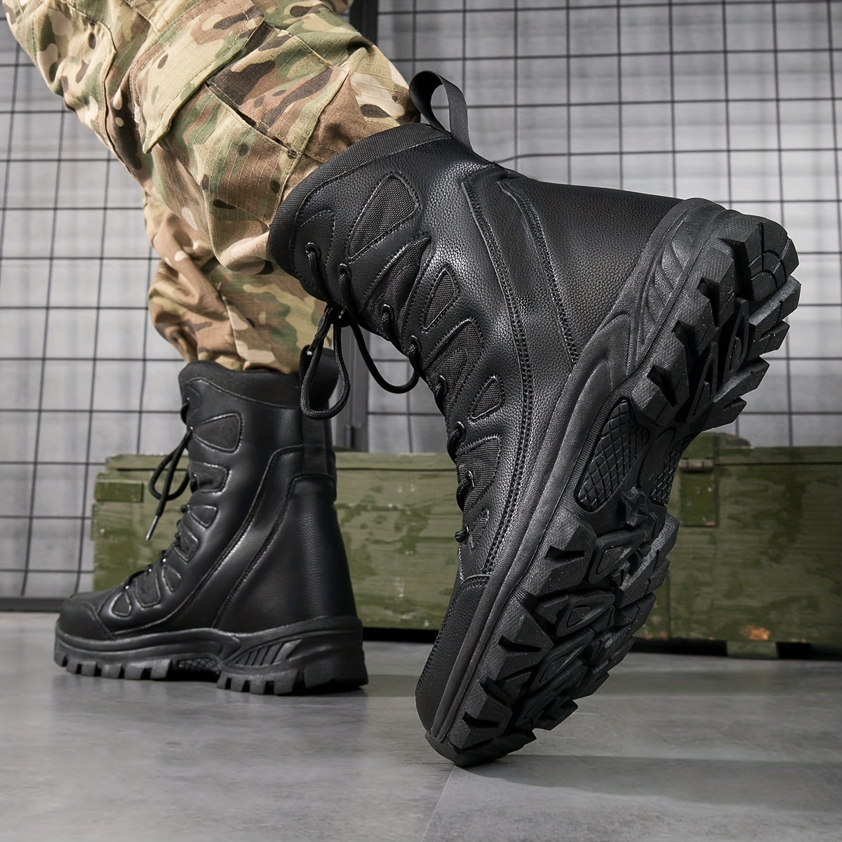 Fur Lined Thicken High Top Combat Boots Waterproof Tactical Boots