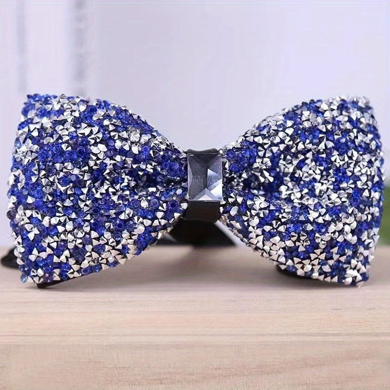 Men's Glitter Faux Diamond Bow Tie for Nightclub Banquet