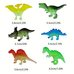 Glow in Dark Dinosaur Toy Set PVC Model Mini Gift