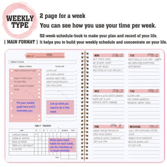 BUBU 2pc Weekly Planner Notebook Set Undated Planner & Habit Cultivator