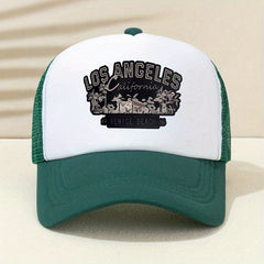 LA Print Trucker Hat Mesh Breathable Baseball Cap Unisex Dad Hats