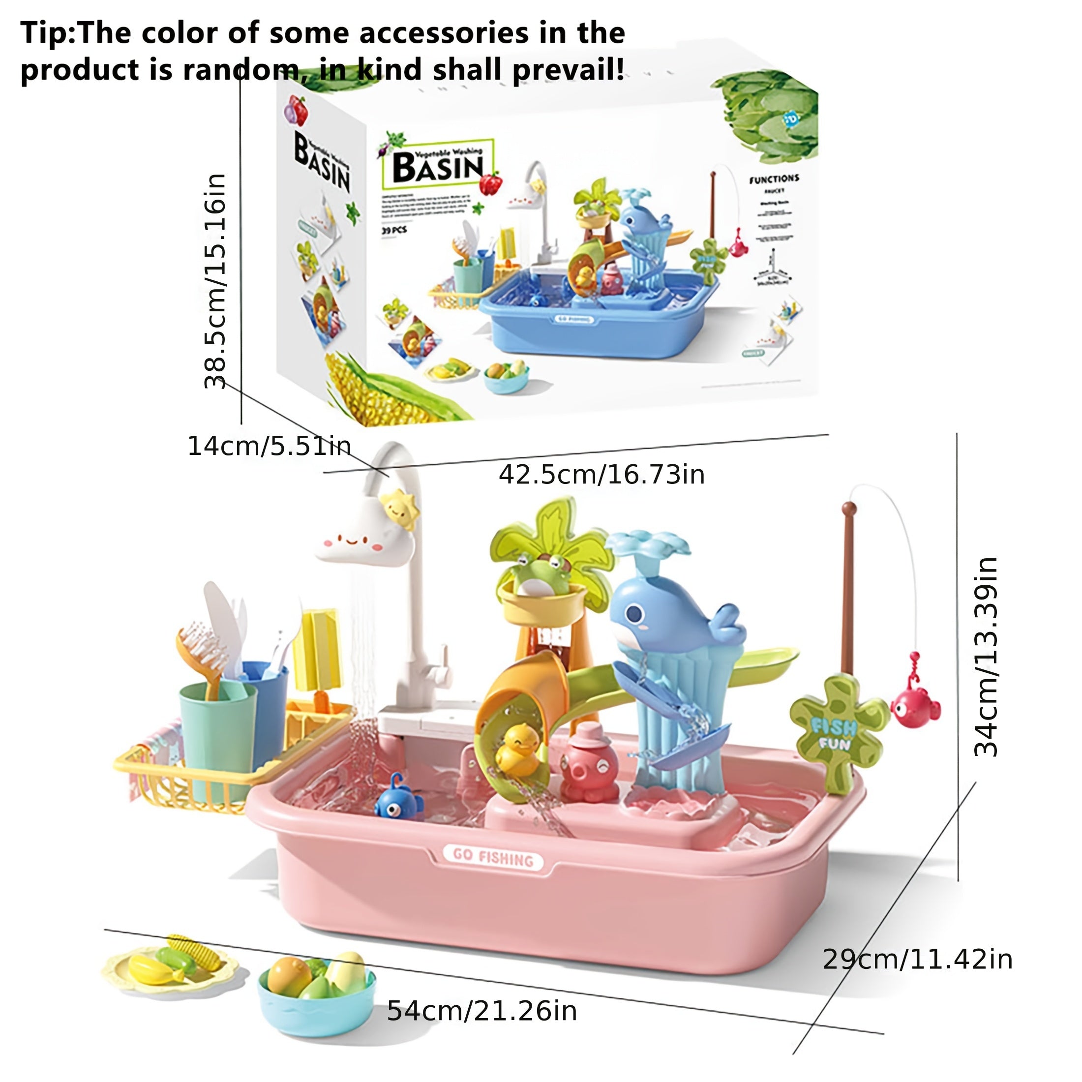 Kids' Playset with Dishwasher & Water Bath Pretend Toy