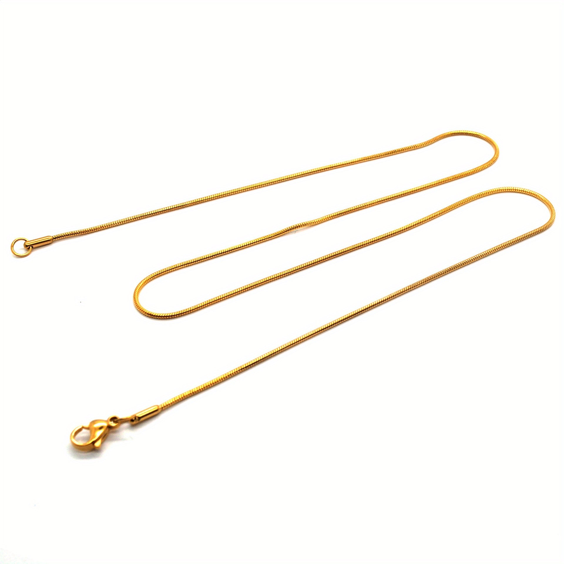 304 Stainless Steel Round Snake Chain Electroplated Golden Snake Bone Chain
