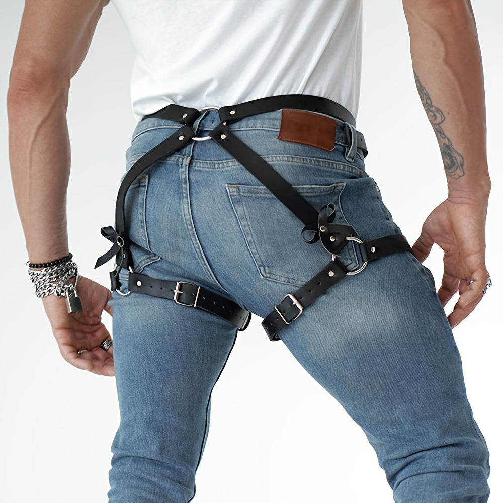 PU Leather Garter Men's Belt for Party Costume