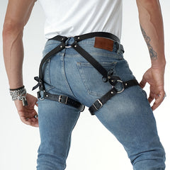 PU Leather Garter Men's Belt for Party Costume