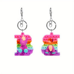 Unicorn Alphabet Keychain LGBTQ Pride Animal Key Ring Purse Bag Ornament