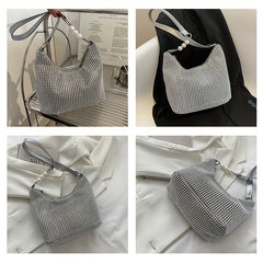 Rhinestone Crossbody Bag All Over Rhinestone Shoulder Bag Stylish Underarm Purse