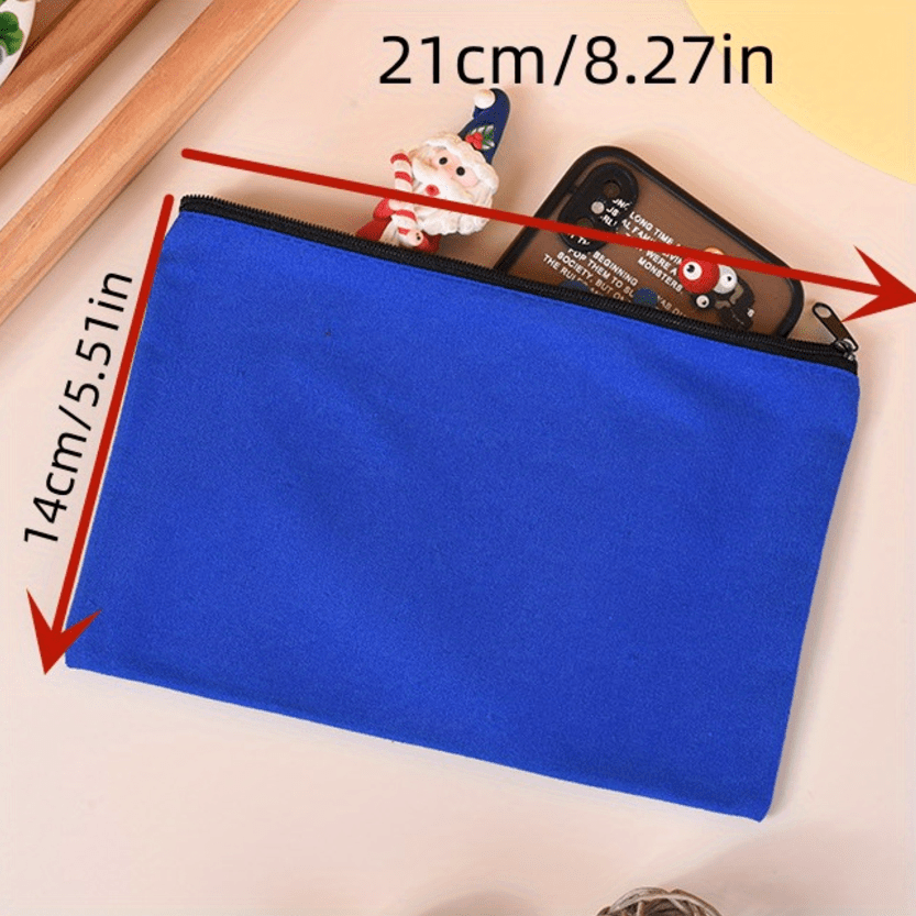 Canvas Pen Bag Student Painting Zipper Stationery Makeup Bag