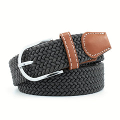 Stylish Casual Woven Elastic Belt No Need For Perforated Canvas Belt