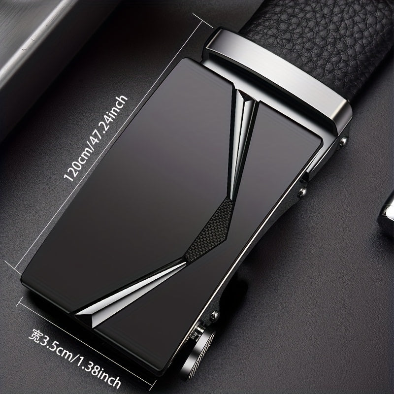 1pc Automatic Buckle Leather Belt Men