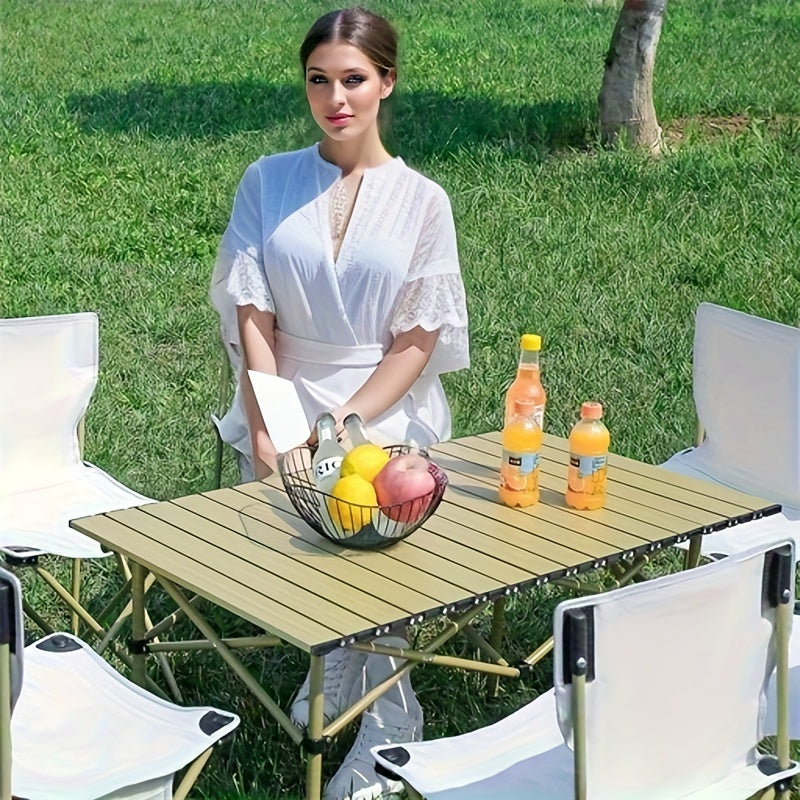 Carbon Steel Roll Up Table Outdoor Camping Folding Table Portable Barbecue Table