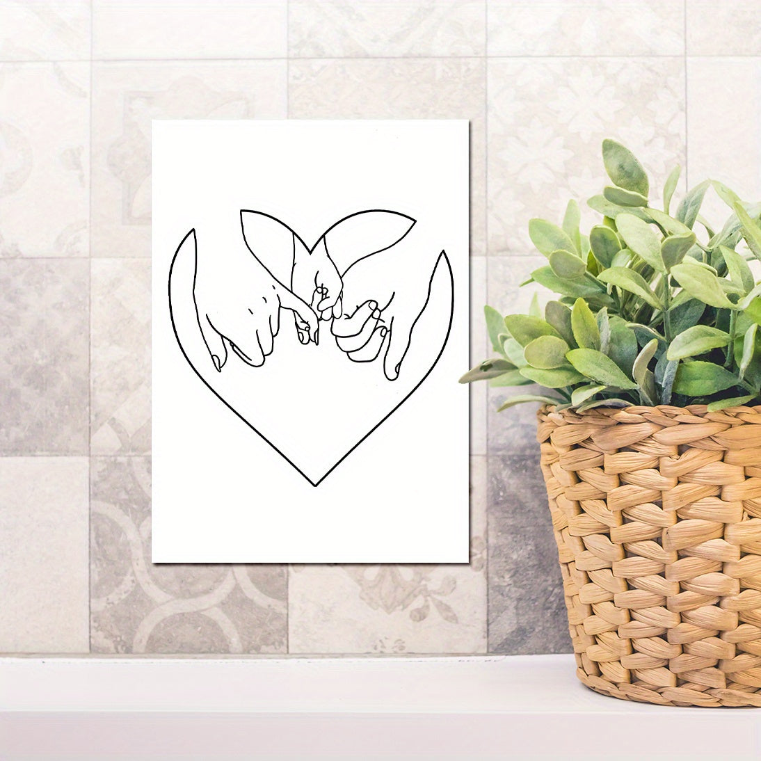 Modern Art Family Hands And Love Wall Sticker Minimalist Style Decor
