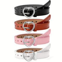 4pcs Heart Buckle Jeans Strap Men