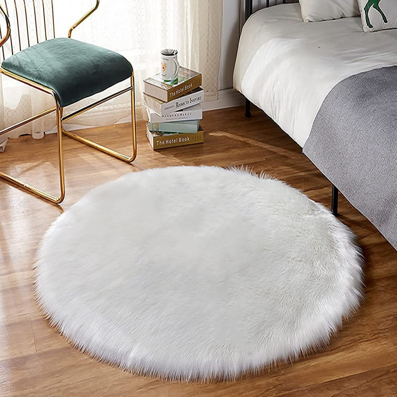 Soft Fluffy Faux Fur Rug for Bedroom Living Room