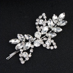 Crystal Hair Pins Rhinestone Hair Barrettes Wedding Rhinestone Leaf Hairpin