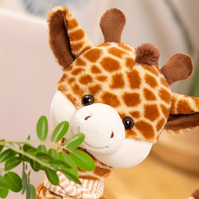 Soft Giraffe Plush Toy with Scarf 11.81in Brown & Striped