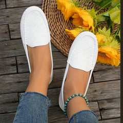 Women's Floral Embroidered Slip On Soft Sole Shoes