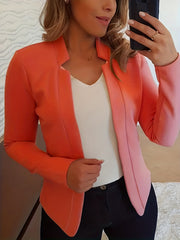  Blazer Women's Plus Solid Split Lapel Collar Open Front