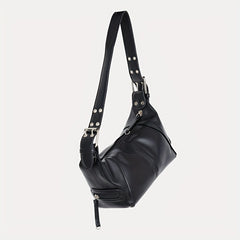 Solid Baguette Shoulder Bag All Match Zipper Bag