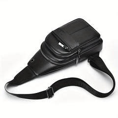 Men's Chest Bag Fashionable With Multiple Pockets PU Retro Shoulder Bag