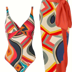  Women's Geo Print Tankini Set