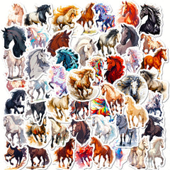50pcs Cartoon Horse Vinyl Stickers for Laptop Water Bottle