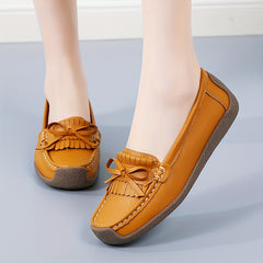 Women's Bowknot Decor Loafers Slip On Lightweight Low Top Loafers
