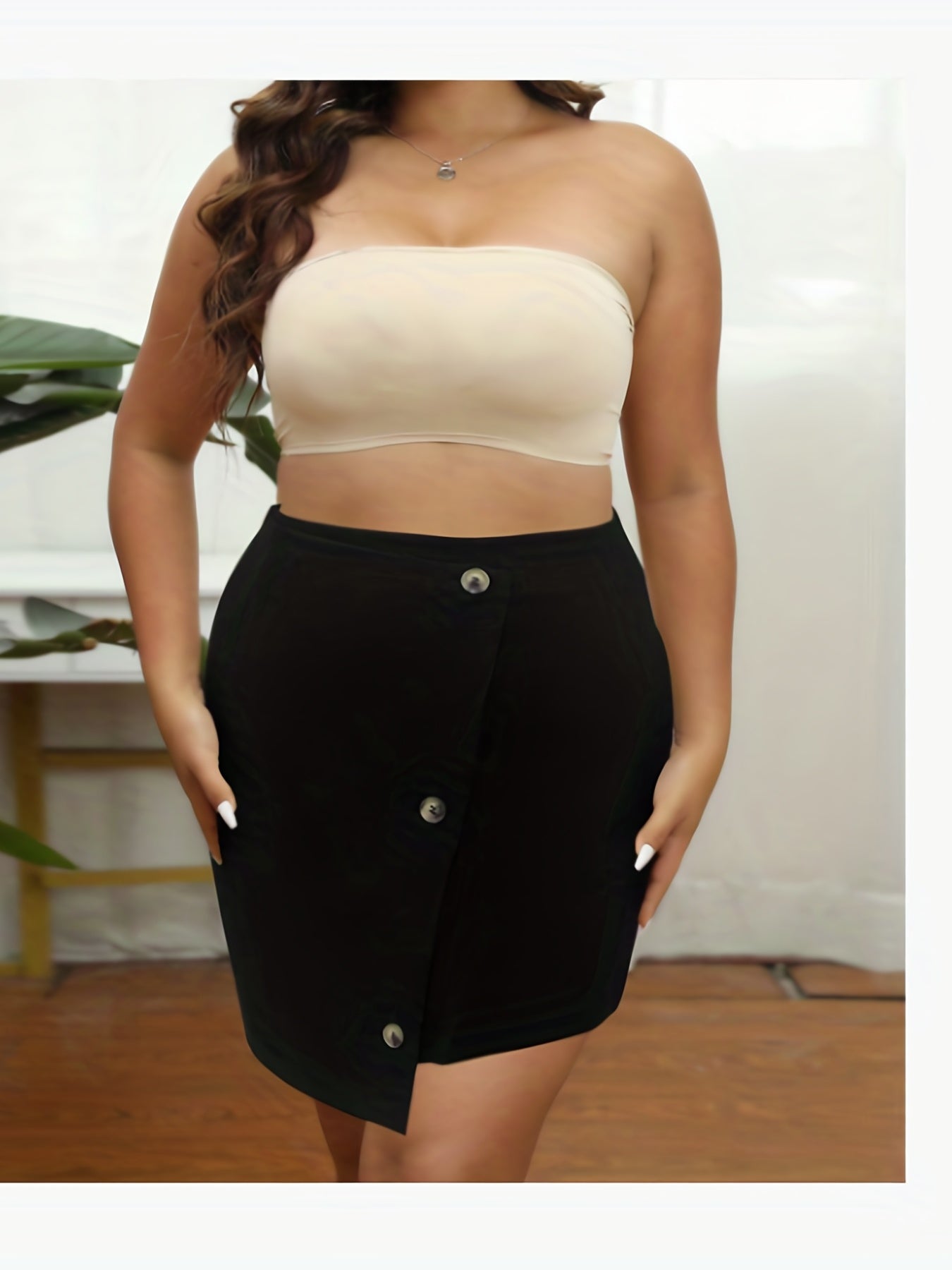  Sexy Skirt Women's Plus High Stretch Bodycon Skirt