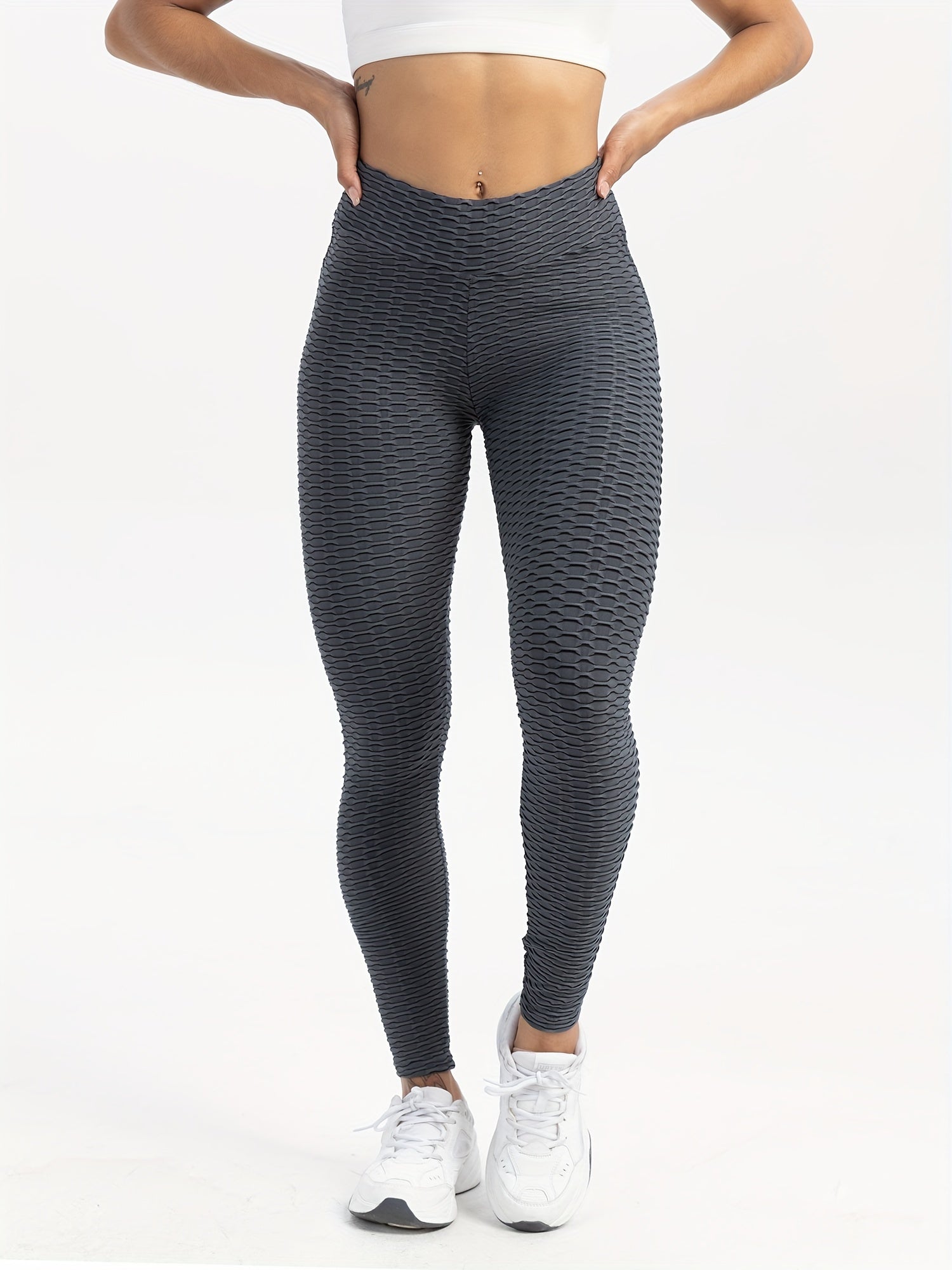 Honeycomb Jacquard Yoga Sports Pants Butt Lifting Slimming Leggings