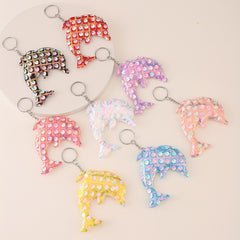 8pcs Sequin Dolphin Keychain Luggage Pendant Party Accessories
