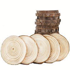 10pcs Natural Wood Chips Rounds for Coasters Wedding Decorations