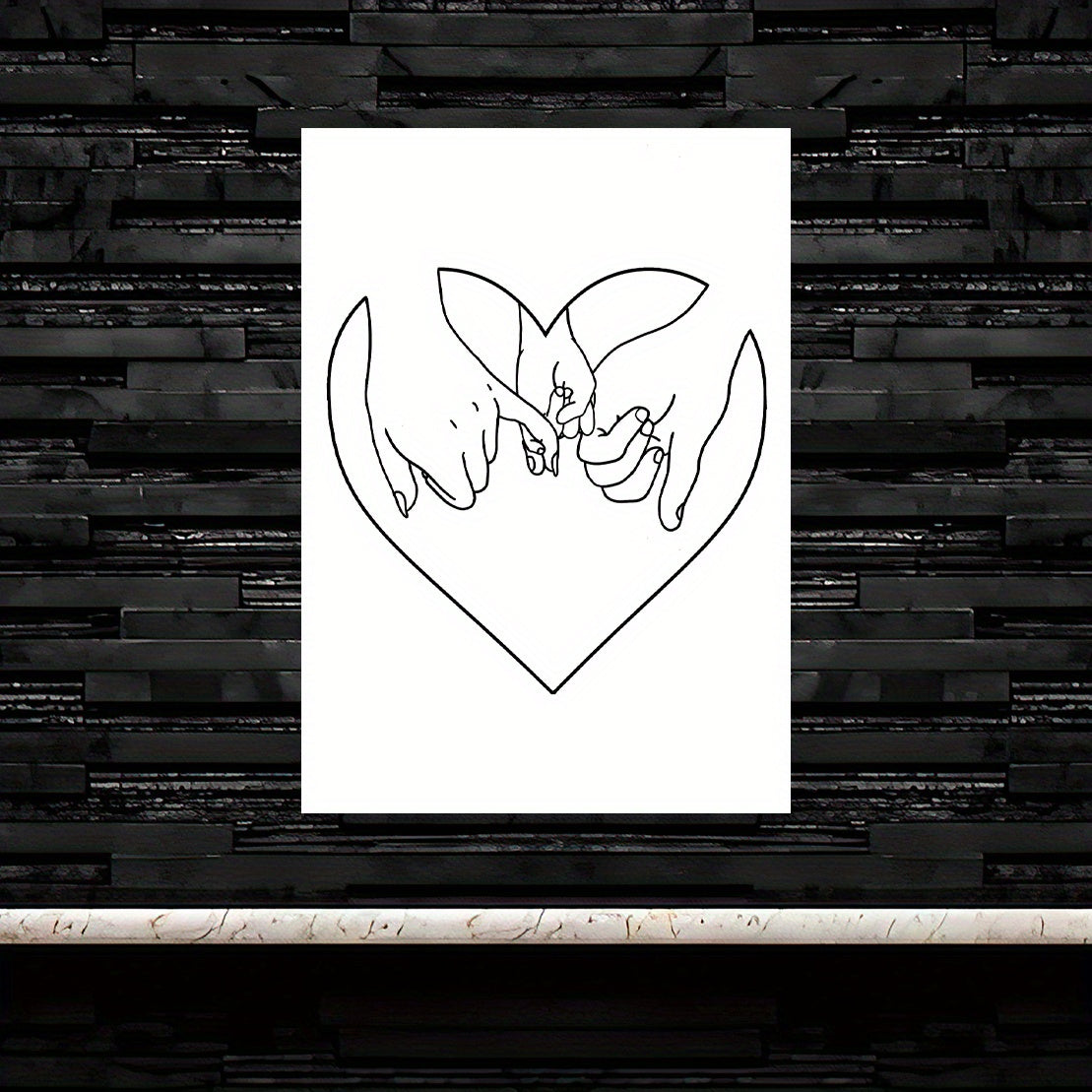 Modern Art Family Hands And Love Wall Sticker Minimalist Style Decor