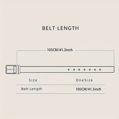 Vintage PU Leather Oval Buckle Elastic Belt for Women