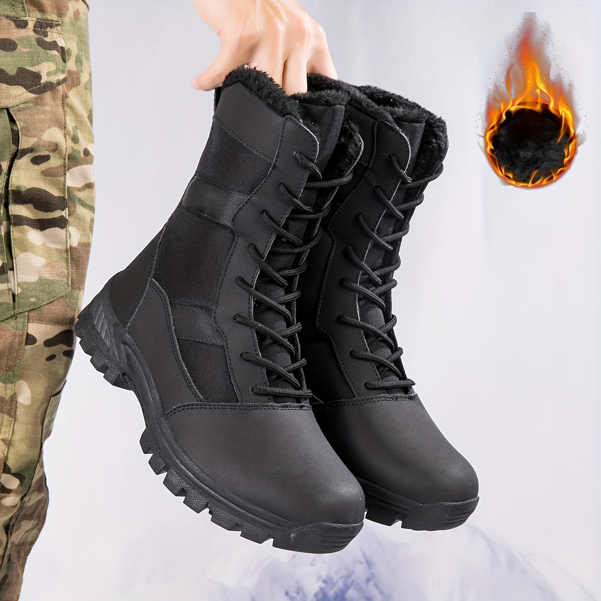 Men's High Top Tactical Work Boots for Outdoor Hiking