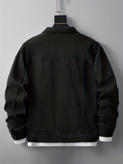 Men's Ripped Lapel Casual Denim Jacket